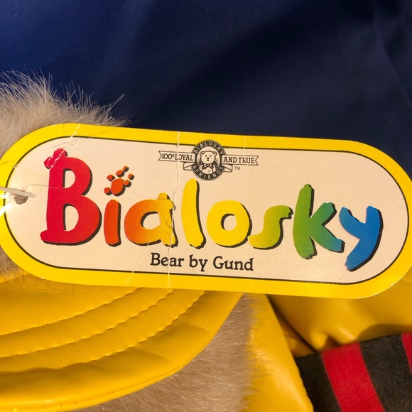 Bialosky Yellow Raincoat 80th Birthday Bear By Gund - Picture 3 of 5